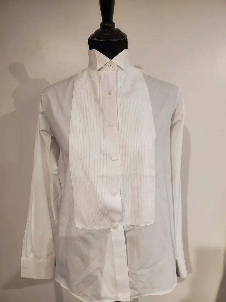 White Pleated Formal Shirt 18