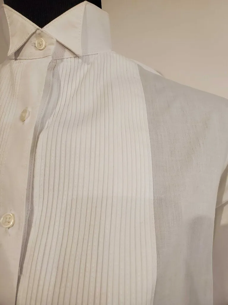 White Pleated Formal Shirt 18