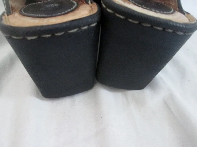 Womens BORN Leather Clog Shoe Slip-On Loafer Comfort Walking BLACK 8 Mule