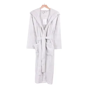Women's Hooded Nua Cotton Dressing Gown - Pale Grey