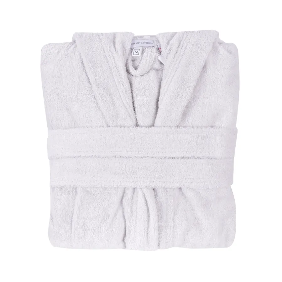 Women's Hooded Nua Cotton Dressing Gown - Pale Grey