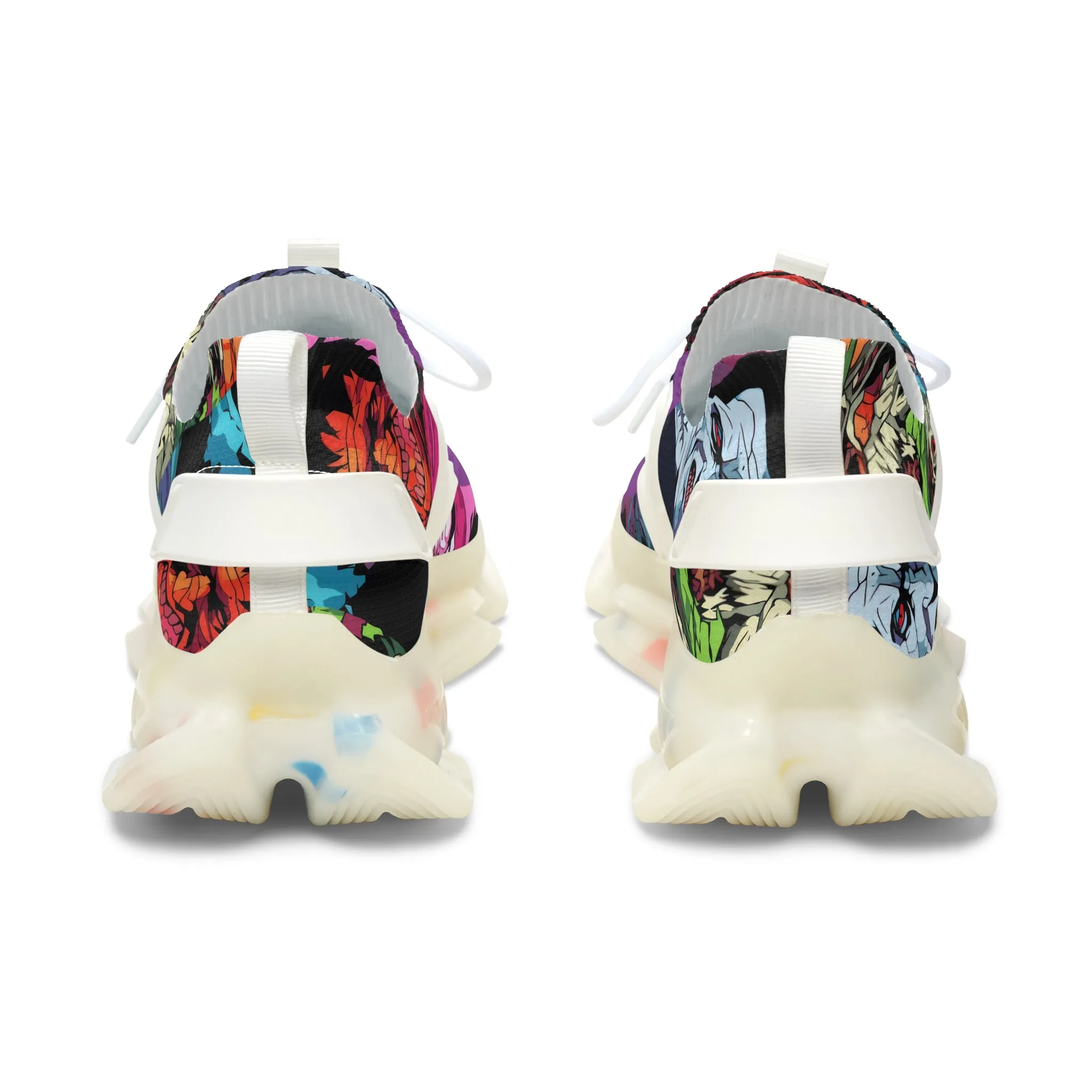 Women's Mesh Sneakers - Spooky Monsters Anime Beta