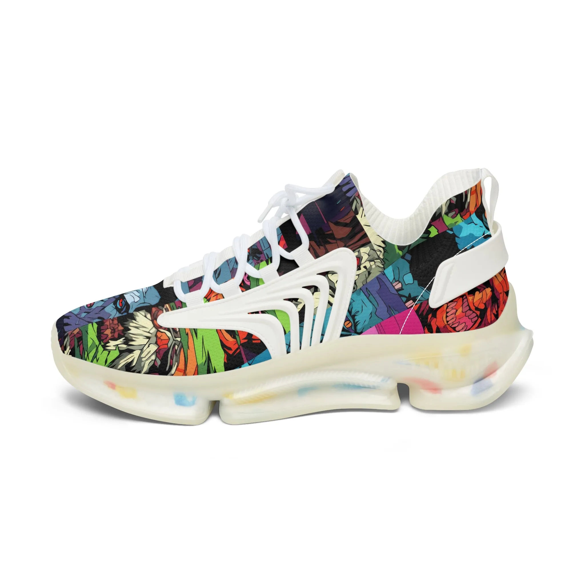Women's Mesh Sneakers - Spooky Monsters Anime Beta