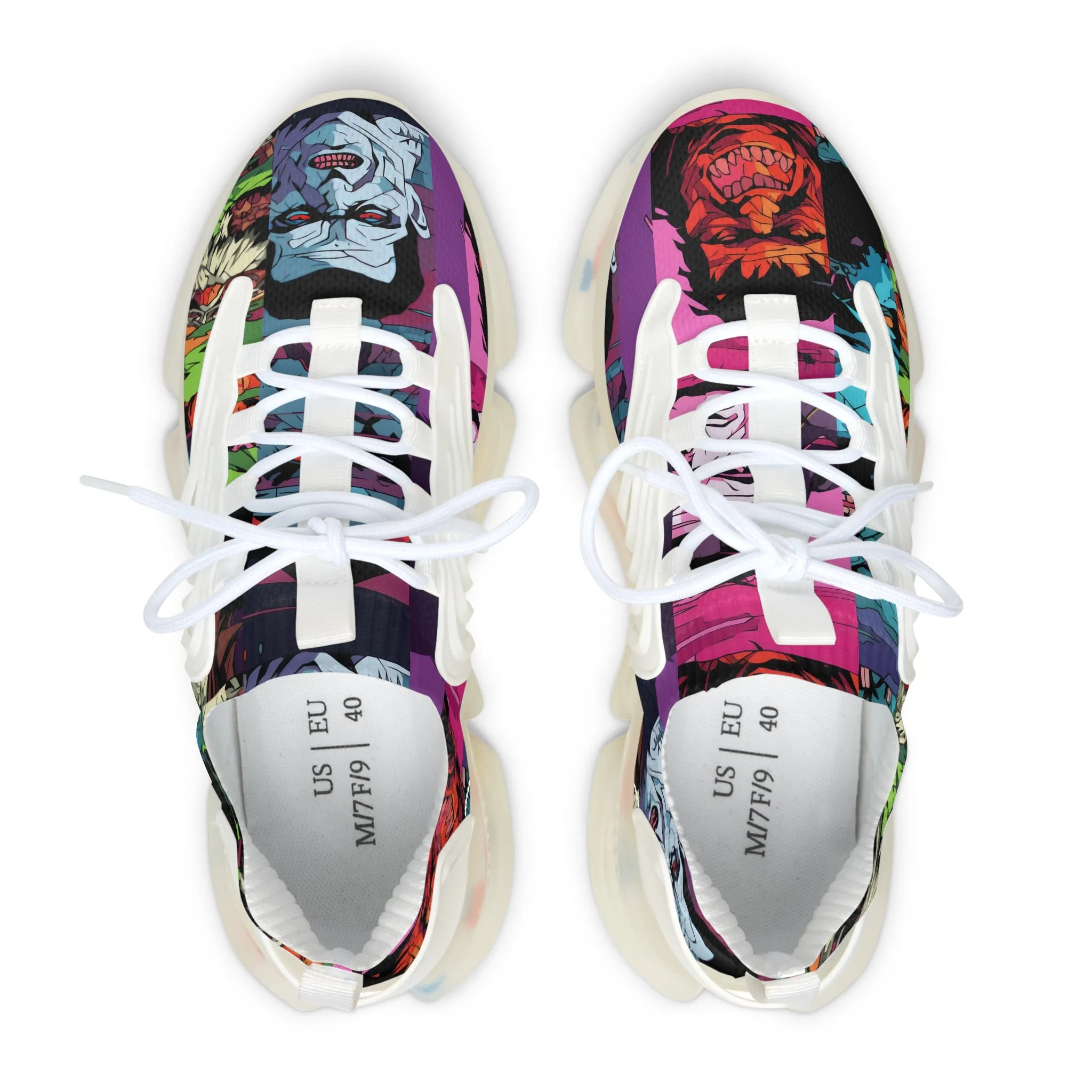 Women's Mesh Sneakers - Spooky Monsters Anime Beta