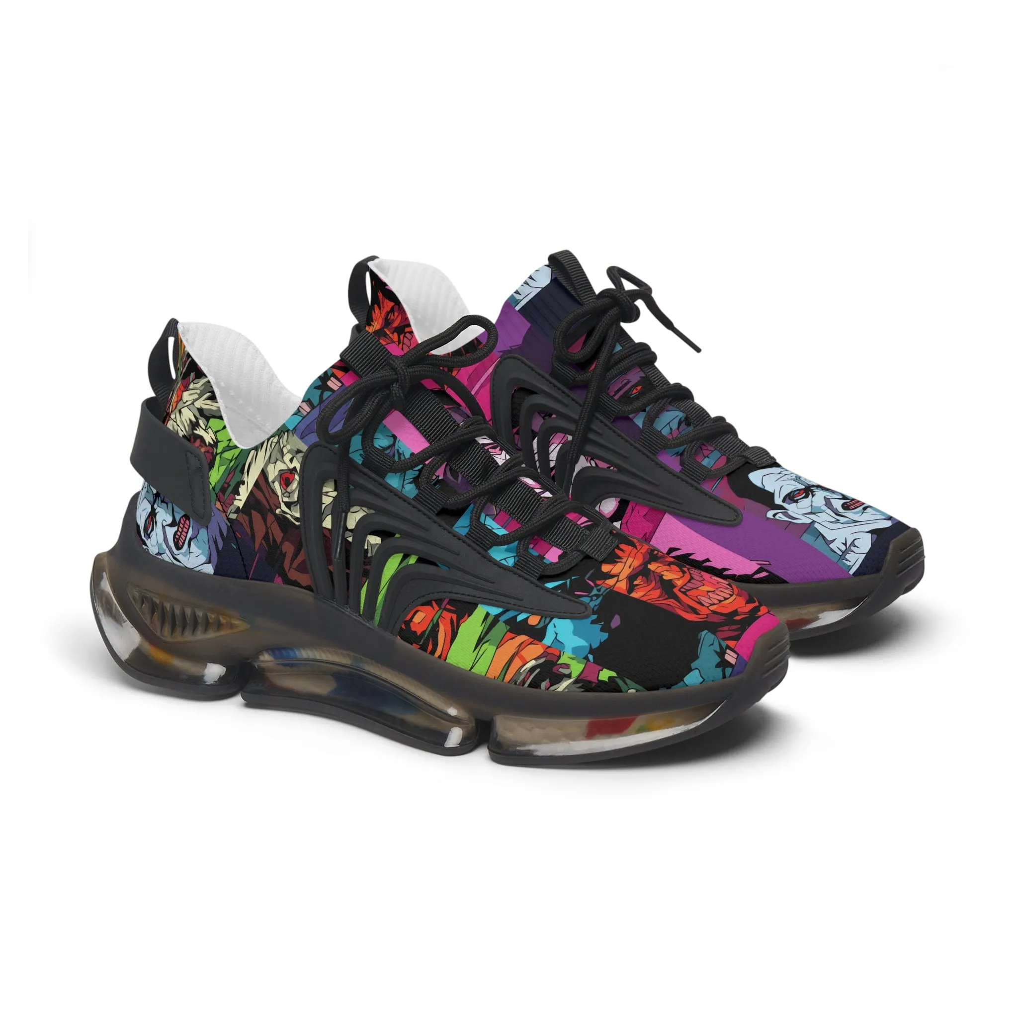 Women's Mesh Sneakers - Spooky Monsters Anime Beta