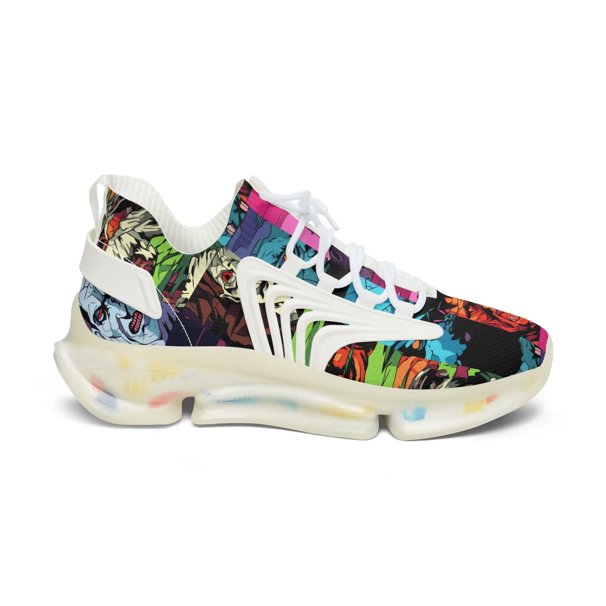 Women's Mesh Sneakers - Spooky Monsters Anime Beta