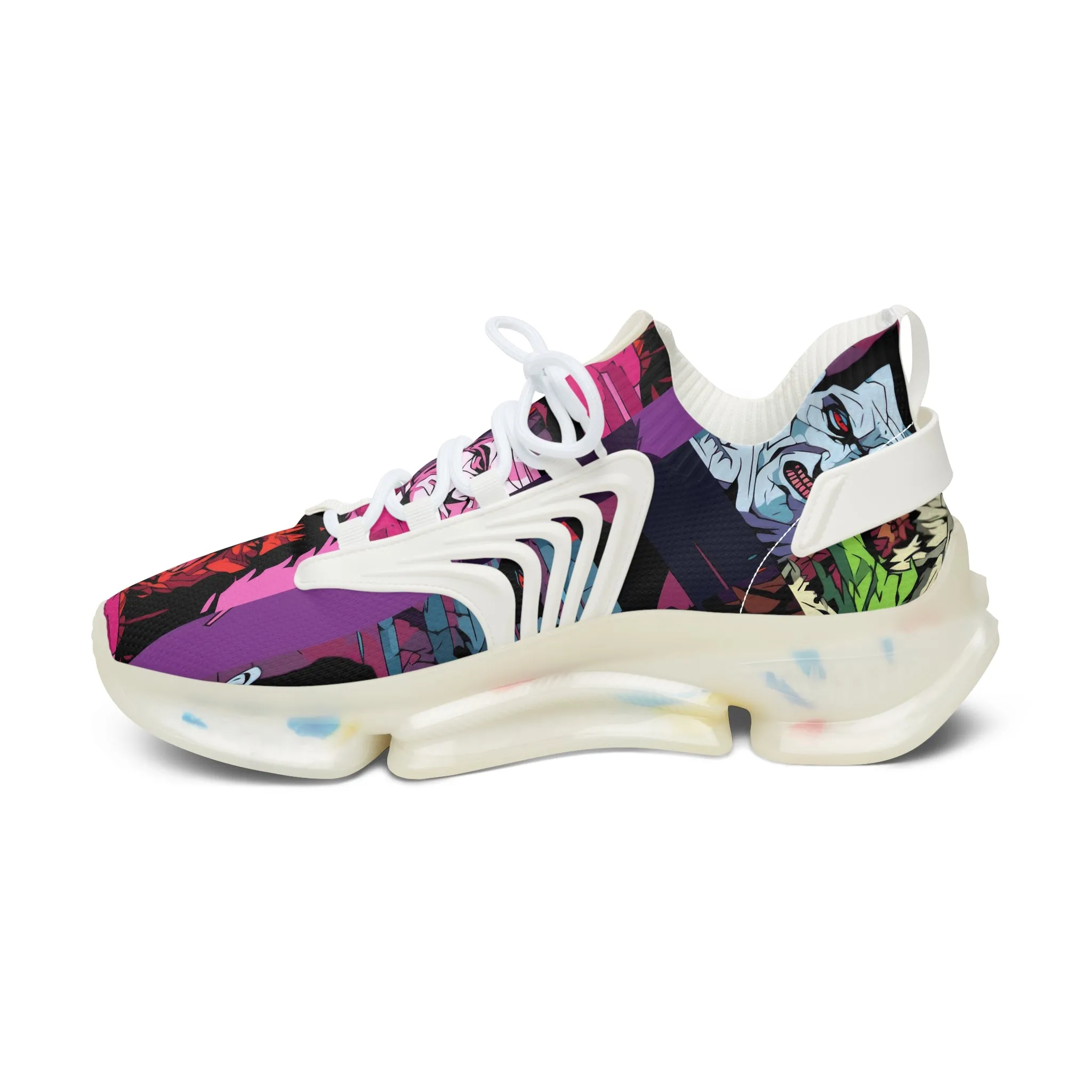 Women's Mesh Sneakers - Spooky Monsters Anime Beta