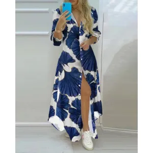 Women's Shirt Maxi Dress