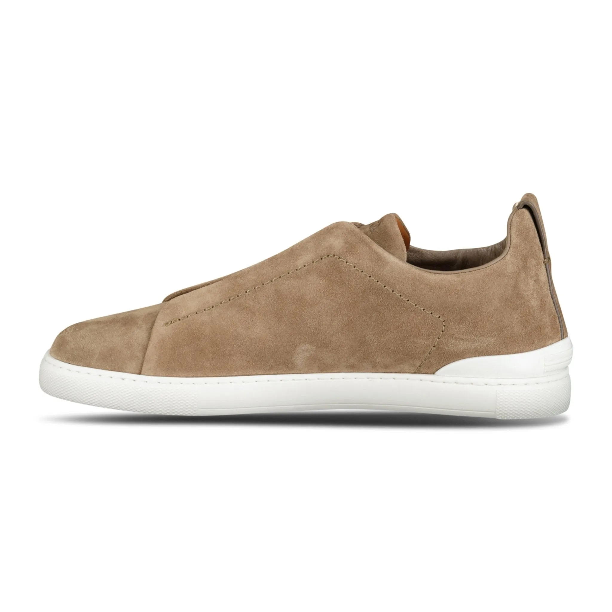 ZEGNA TRIPLE STITCH TRAINERS BEIGE SUEDE
