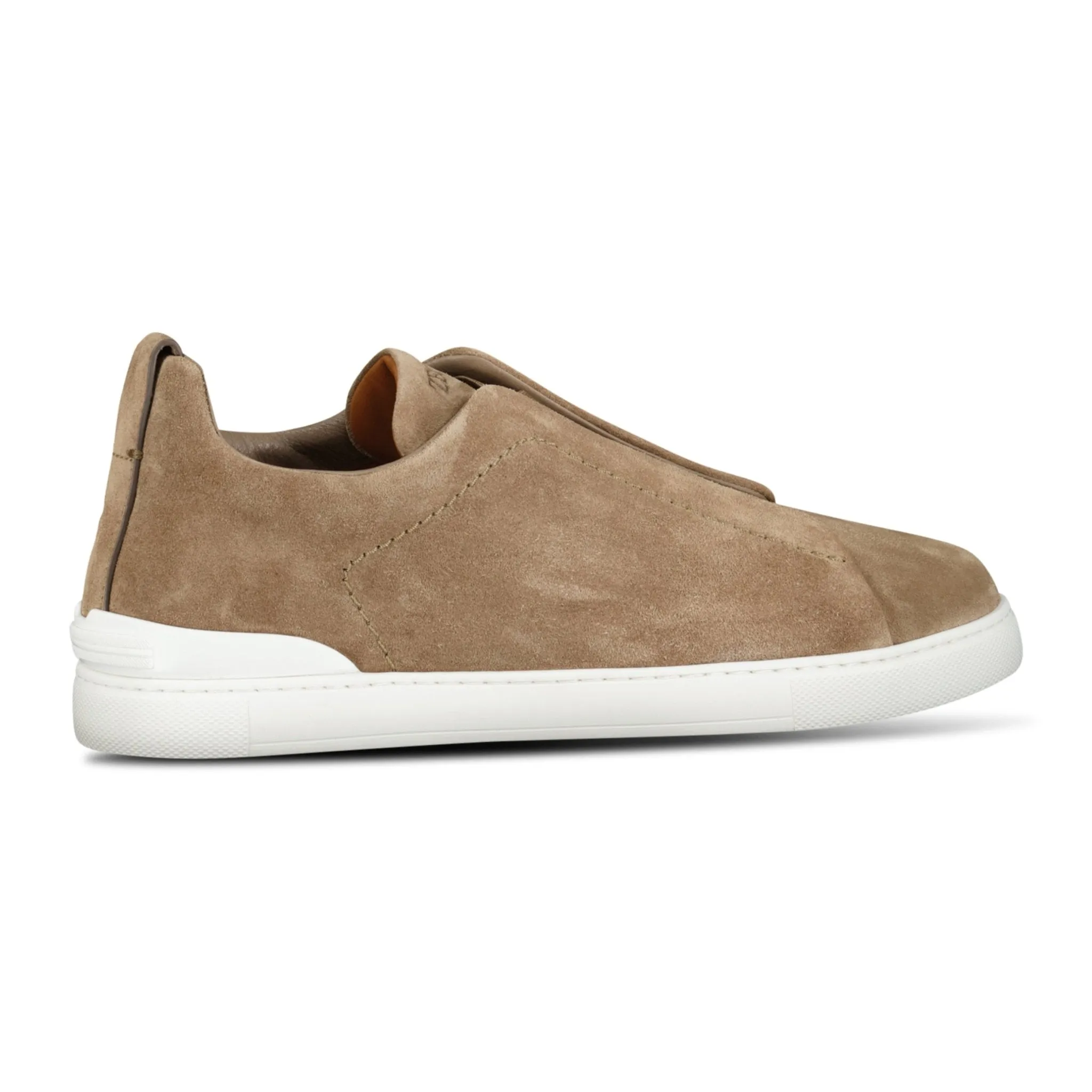 ZEGNA TRIPLE STITCH TRAINERS BEIGE SUEDE